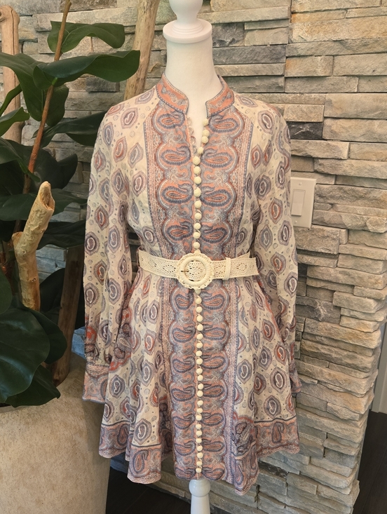 Zimmermann Dresses & Skirts - Zimmermann Paisley Belted Mini Dress